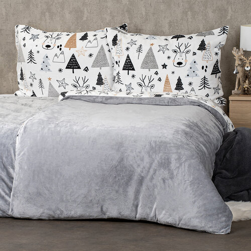 Lenjerie de pat din microflanel 4Home Nordic forest , 140 x 220 cm, 70 x 90 cm