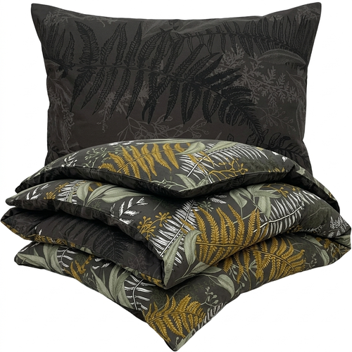 Kvalitex Saténové povlečení Luxury collection Kapradí, 140 x 220 cm, 70 x 90 cm