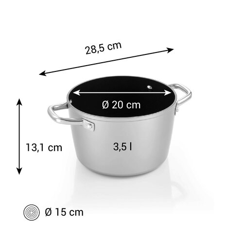 Tescoma GrandCHEF+ edény, átmérő 20 cm, 3,5 l