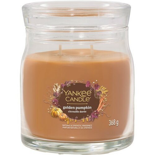Lumânare parfumată medie Yankee Candle Signature Golden Pumpkin, 368 g