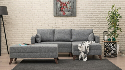 Klappecksofa Bella Corner Right 2 Grey