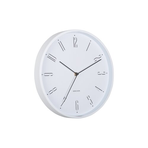 Karlsson 5988WH designové nástěnné hodiny bílá, pr. 30 cm