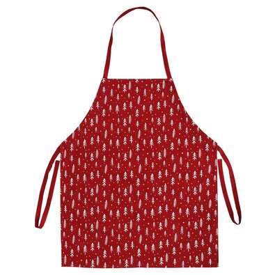 Fartuch kuchenny z motywem świątecznym Choinki 70 x 85 cm, czerwony