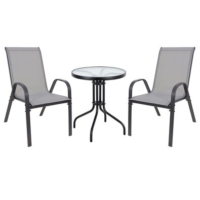 Vrtni balkonski set Stela 3 kos, siva