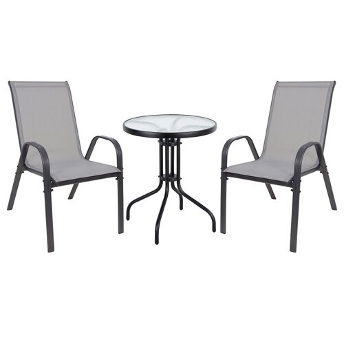 Vrtni balkonski set Stela 3 kos, siva