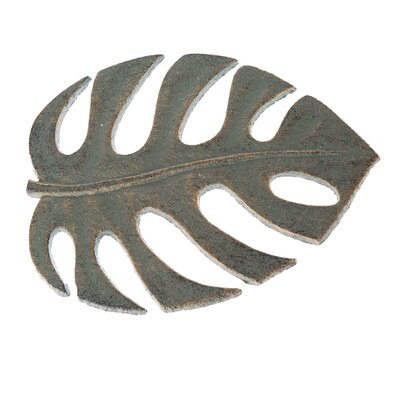 Öntöttvas lábtörlő Leaf zöld, 16 x 20 cm