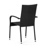 Autronic Gartenstuhl, Metall, Polyrattan, schwarz, A ZC-S2113 BK