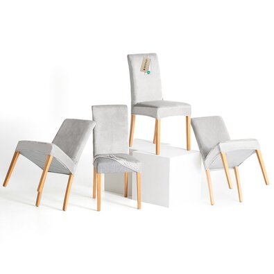 Restilo Napínací poťah na stoličku Sento strieborná, 48 x 48 x 58 + 10 cm, súprava 4 ks