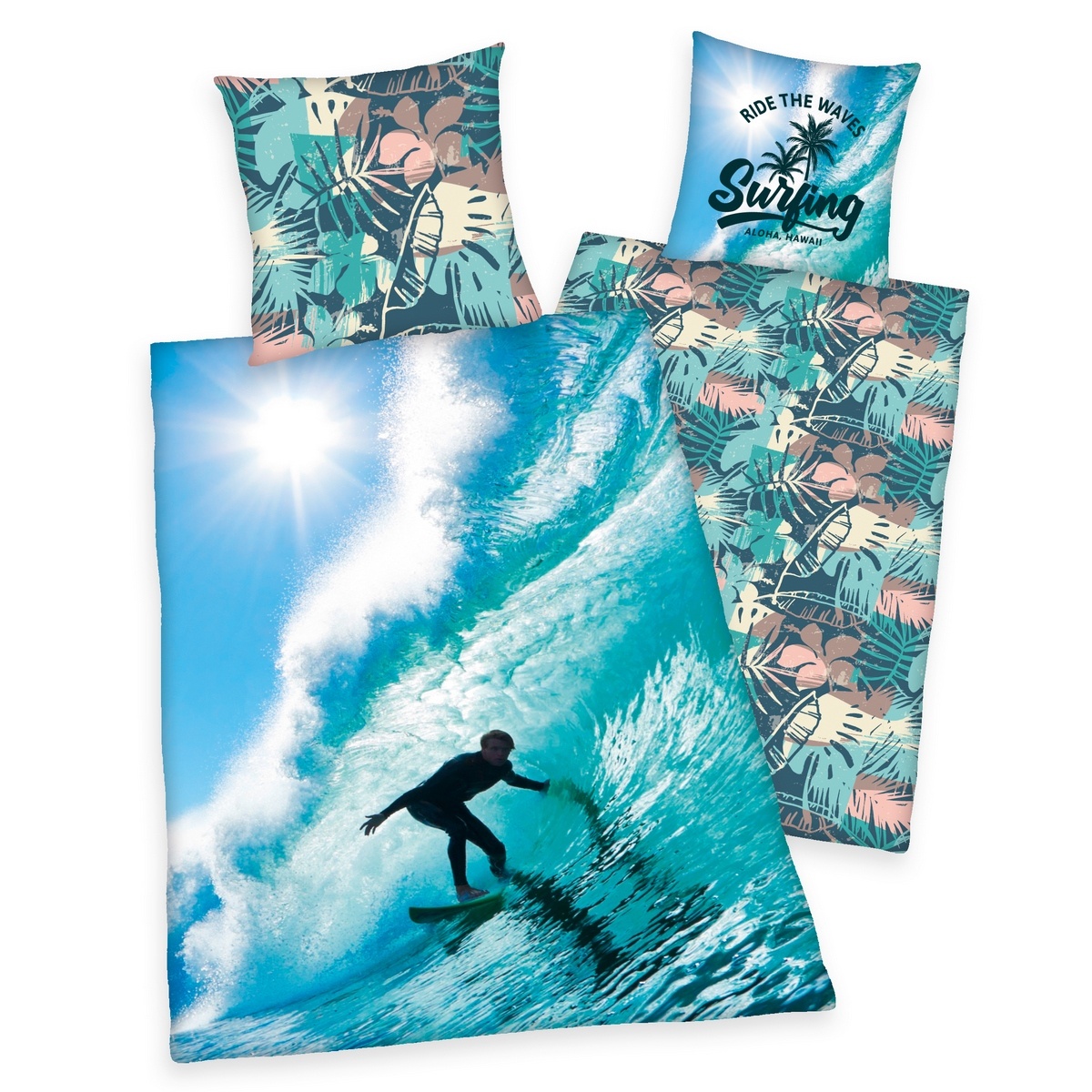 Herding Bavlněné povlečení Surfing, 140 x 200 cm, 70 x 90 cm