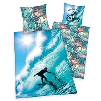 Pościel bawełniana Surfing, 140 x 200 cm, 70 x 90 cm