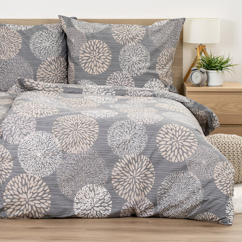 Lenjerie de pat din bumbac 4Home Grey Petals, 140 x 220 cm, 70 x 90 cm