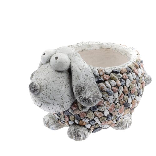 Okrasni cvetlični lonec z kamni Teddy, 32 x 22 x24 cm
