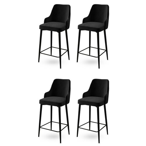 Sada barových židlí Enox Anthracite and Black, 4 ks