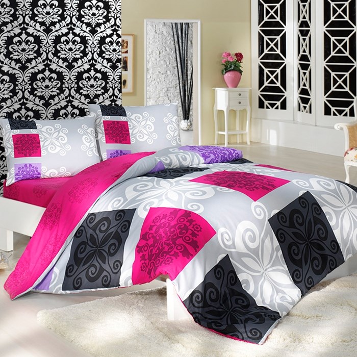 Bedtex bavlněné povlečení Sedef Růžové, 140 x 220 cm, 70 x 90 cm