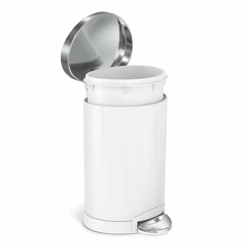 Simplehuman Педальний напівкруглий кошик 6 л, білий