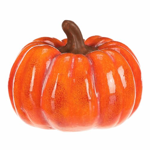 Decorație LED de toamnă Dovleac cu față, 15 x 15 x12 cm, ceramică