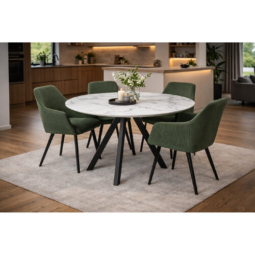 FINO QUATTRO MARBLE 120 étkezőasztal, fehérmárvány