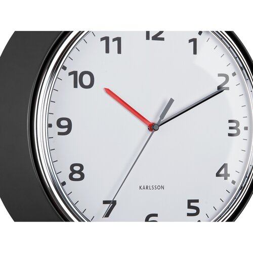 Karlsson 6006BK dizajnové nástenné hodiny čierna, pr. 34 cm