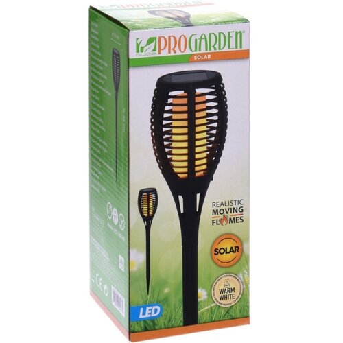 Pro Garden LED-Solarlampe mit echter Flamme, 10 x 58 cm