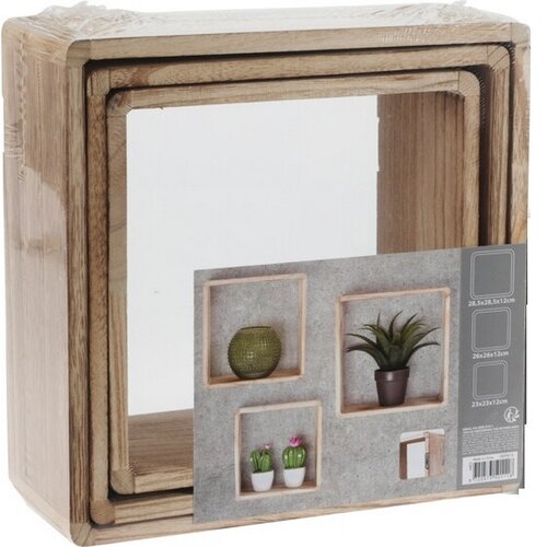 Wandregale-Set aus Holz Minette, 3 Stück