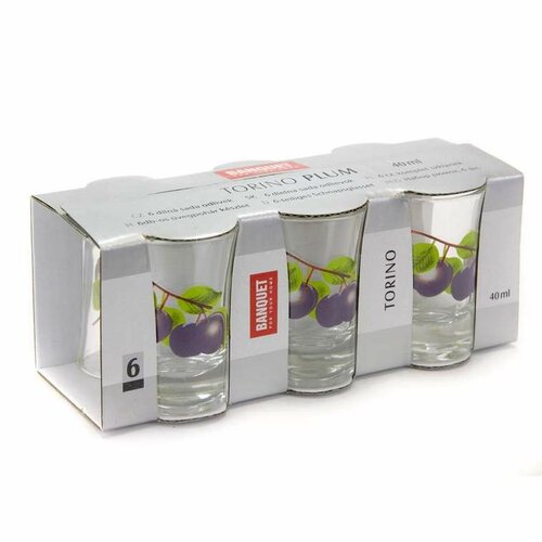Banquet Set of shot glasses Torino Plum 40 ml, 6pcs