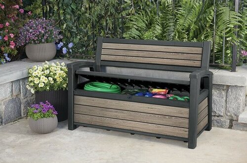 Keter Gartenbank Deco 227 l, hellbraun