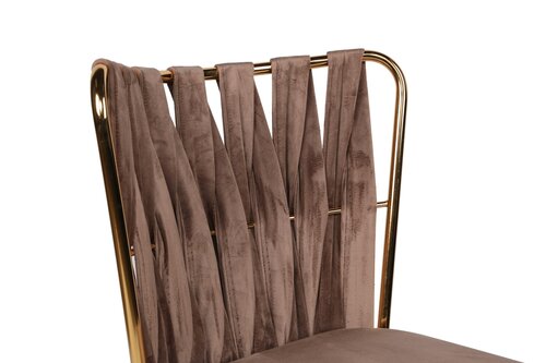 Súprava jedálenských stoličiek Kusakli Light Brown and Gold, 4 ks