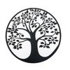 Decorație metalică de perete Arborele viețiinegru, 59 cm
