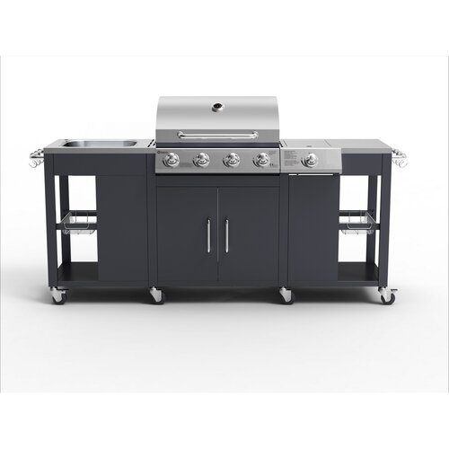 Tepro 3193 Bucătărie de grădină cu grătar pe gazPete rsburg, 198 x 59 x 112 cm