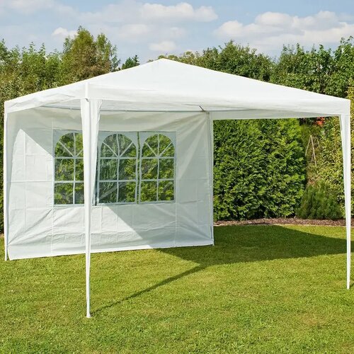 Bočnice zahradního stanu s oknem 2,95 x 1,9 m, bílá