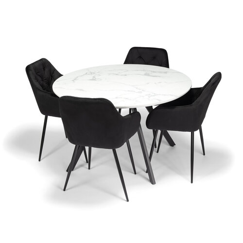 Jídelní stůl FINO QUATTRO MARBLE 120, bílý mramor