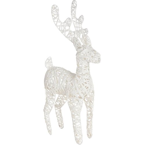 Decorațiune LED de sârmă Reindeer, de Crăciun, alb, 30 x 45 cm