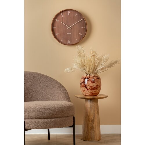Karlsson 5994DW designové nástěnné hodiny hnědá, pr. 40 cm