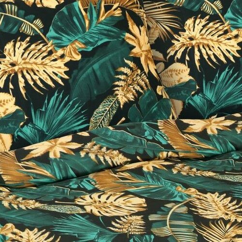 Bellatex Bavlněné povlečení Monstera zelená,140 × 200, 70 × 90 cm