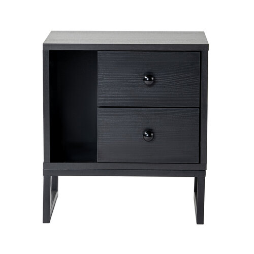 Măsuță de pat Glimmer Wood negru
