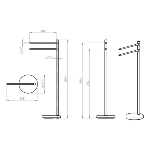 GEDY MM31 stojalo z držalom za brisače, bela