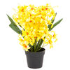 Sztuczny kwiat Lilia drobnokwiatowa w doniczce żółta, 30 cm