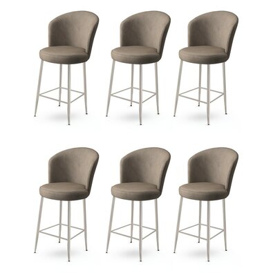 Barstuhl-Set Fora Cappuccino and Chrome, 6 Stück