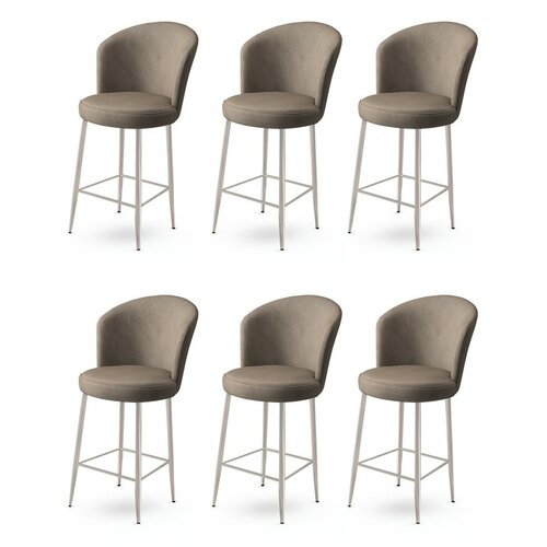 Set de scaune de bar Fora Cappuccino and Chrome, 6buc.