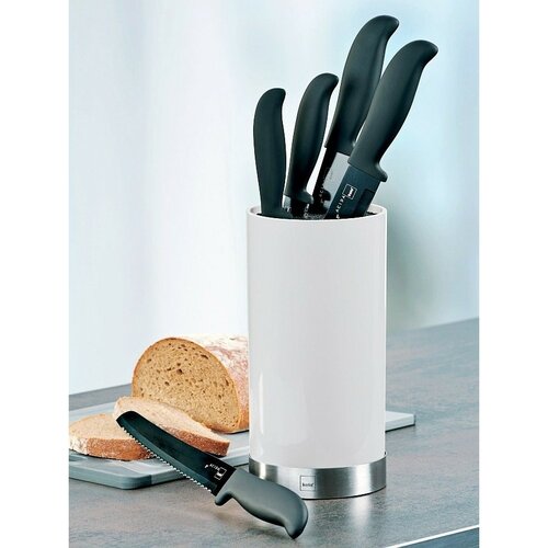 Kela Set 5 cuțite de bucătărie în suport ACIDA, alb