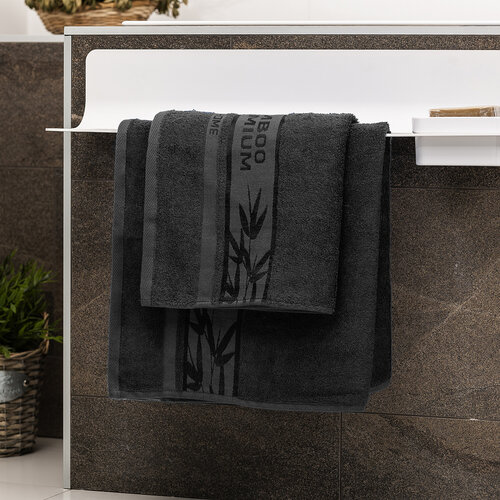 4Home Zestaw Bamboo Premium ręczników czarny, 70 x 140 cm, 50 x 100 cm