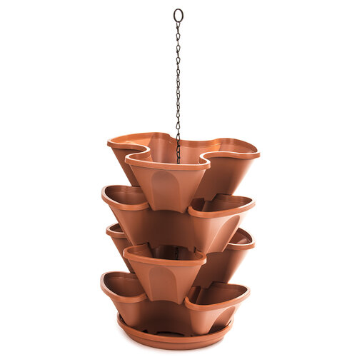 Hängender Säulentopf 3-teilig Terracotta