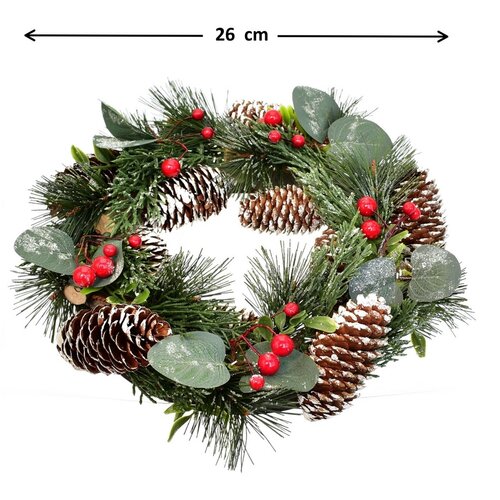 Świąteczny wieniec dekoracyjny Milano, 28 cm