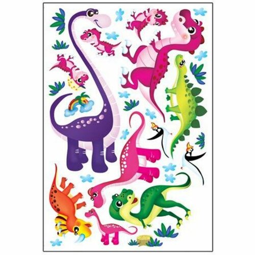 Samolepicí dekorace Barevní dinosauři