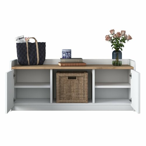 Dulap pentru pantofi Pilo White and Walnut