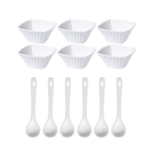 Komplet porcelánových misek Fan, 12 kusů