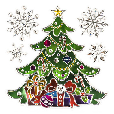Vianočná okenná dekorácia stromček 2 ks