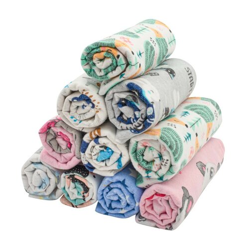 New Baby Flanelové plenice s potiskom Standard, 70x 80 cm, set 10 kosov