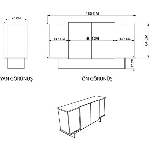 Diana Travertine és Walnut szekrény