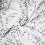 Matex Satin-Bettwäsche Graue Blumen, 140 x 200 cm, 70 x 90 cm